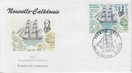 Enveloppe  FDC  1er Jour   NOUVELLE CALEDONIE    150éme  Anniversaire  Arrivée  Des  Premiers  Santaliers   1991 - FDC