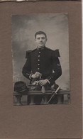 Militaria/Photographie Ancienne Montée Sur Carton /Militaire Du 168éme Avec Gants Casquette Baïonnette/1914-18  PHOTN384 - War, Military