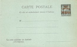 1895 - C P E P 10 C Surcharge Rouge  POSTE FRANCAISE / MADAGASCAR Avec REPONSE   Non Utilisée - Cartas & Documentos