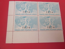 1974  Bloc De 4 Vignettes Neuf Gomme MNH** Fédération Des Sociétés Philatéliques Françaises érinnophilie Voir état Verso - Briefmarkenmessen