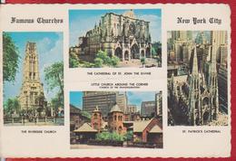 FAMOUS CHURCHES OF NEW YORK CITY UNITED STATES POSTCARD USED - Chiese