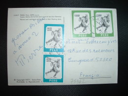 CP Pour La France TP PEROU INDIEN 28 00 Paire + TP 12 00 Paire OBL. 1978 PUNO - Indianer