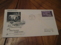 Trucking Industry LOS ANGELES 1953 FDC Cancel Cover USA Truck Van Lorry Camion Auto Car - Trucks