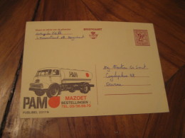 PAM Mazoet Postal Stationery Card BELGIUM Truck Van Lorry Camion Auto Car - Trucks