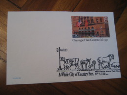 WISCONSIN 1991 Cancel Card USA Donkey Donkeys Burro Burros Ane Anes Mule - Esel