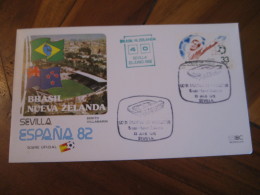 Brasil - Nueva Zelanda SEVILLA 1982 Cancel Cover SPAIN Football World Cup Championship Futbol Betis Brazil NEW ZEALAND - Storia Postale