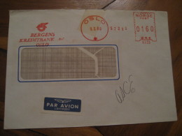 Bergens Kreditbank OSLO 1968 Meter Mail Cancel Air Mail Cover NORWAY - Lettres & Documents