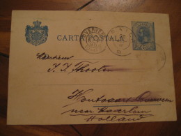 BRAILA 1895 To Overveen Netherlands Postal Stationery Card ROMANIA - Briefe U. Dokumente