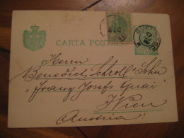 BUCHAREST 19?? To Wien Austria Stamp On Postal Stationery Card ROMANIA - Lettres & Documents