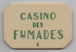 Plaque : Casino Des Fumades 1000 Francs : Numérotée 4 - Casino
