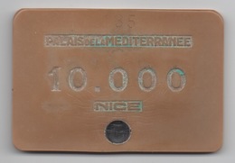Plaque : Casino Palais De La Méditerranée Nice 10.000 Francs : Numérotée 135 - Casino