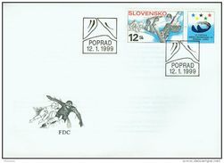 FDC 169 SLOVAQUIE 1999 Mi 329 Yv 286 19° Jeux Universitaires  D' Hiver à POPRAD TATRY :  Snowboard - FDC