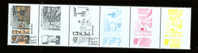 Denmark. Proofs And Original Stamps In 6-stripe, MNH. Under 5000 Piece. - Ensayos & Reimpresiones