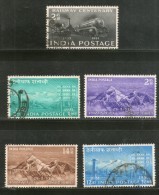 India 1953 Used Year Pack Of 5 Stamps Telegraph &  Railway Centenary Mt. Everest - Full Years