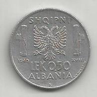 Albania Italiana, 1940, 0,50 Lek, Vittorio Emanuele. - Albania