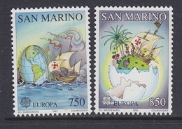 Europa Cept 1992 San Marino  2v ** Mnh (40448L) - 1992