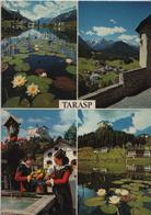 Tarasp - Taraspersee Mit Fontana, Ausblick Vom Schloss Tarasp Auf Fontana Und Val Plavna, Engadiner Trachtenmädchen - Tarasp