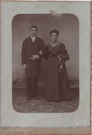 Photo De Studio  Ancienne Montée Sur Carton /Couple En Pied/Mel BULTEAU/ARMENTIERES / Vers 1900-1920  PHOTN431 - Anonymous Persons