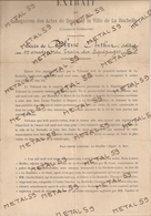 Extrait Registre Décès La Rochelle 1917 Bousignies Sur Roc, Jeumont (militaria, Guerre 14-18) - Documenten
