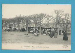 CPA Marchands Ambulants Place Du Marché Et Les écoles ANTONY 92 - Antony