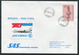 1977 Norway USA SAS First Flight Cover. Bergen - New York. - Cartas & Documentos