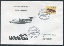 1981 Norway Sweden SAS First Flight Cover. Bodo - Leknes - Briefe U. Dokumente