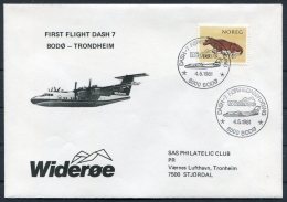 1981 Norway Sweden SAS First Flight Cover. Bodo - Trondheim - Briefe U. Dokumente