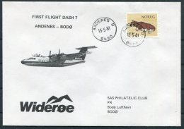 1981 Norway SAS First Flight Cover. Andenes - Bodo - Lettres & Documents