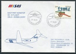 1985 Norway / Germany SAS First Flight Cover. Oslo - Dusseldorf - Briefe U. Dokumente