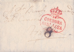 PREFILATELIA , 1838  , CARTA COMPLETA  , ANDALUCIA , CÓRDOBA  - TRUJILLO , T. 6 - ...-1850 Prephilately