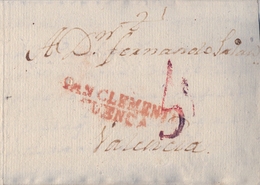 PREFILATELIA , 1804  , CARTA COMPLETA  , CUENCA  , SAN CLEMENTE - VALENCIA   , T. 2 - ...-1850 Vorphilatelie