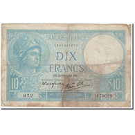 France, 10 Francs, 10 F 1916-1942 ''Minerve'', 1940-10-24, B, Fayette:7.18 - 10 F 1916-1942 ''Minerve''