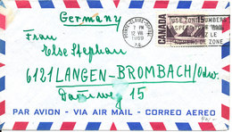 Canada Air Mail Cover Sent To Germany Pointe Claire Dorval12-8-1969 Single Franked - Lettres & Documents