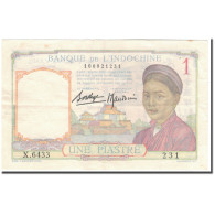 Billet, FRENCH INDO-CHINA, 1 Piastre, 1936, KM:54b, TTB - Indochina