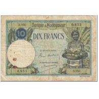 Billet, Madagascar, 10 Francs, 1937, Undated (1937), KM:36, TB - Madagascar