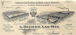 Facture 1914 / Nord HALLUIN / BIERME-VAN OYE / Produits Du Rotin Et De La Vannerie / Salle Expo PARIS - 1900 – 1949