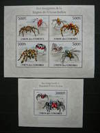 Spiders # Comores 2010 MNH 2x S/s # Comoros Webspinnen Araignées - Araignées