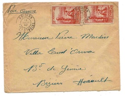 Cote D'Ivoire Lettre Avion Abidjan 14 Mars 1942 Ivory Coast Airmail Cover - Briefe U. Dokumente