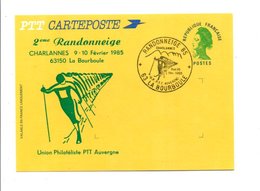 ENTIER LIBERTE REPIQUE 2 EME RANDONNEIGE à LA BOURBOULE PUY DE DOME 1985 - Postales  Transplantadas (antes 1995)