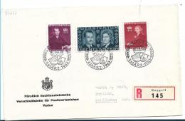 Liechtenstein XX003 /, Hochzeitsausgabe  7.3.1943 (FDC)n Von Ruggell Nach Schlieren, Einschreiben - Storia Postale