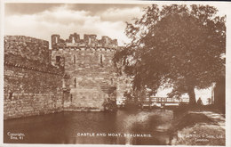 United Kingdom PPC Wales Castle And Moat, Beaumaris TUCK's Card Echte Real Photo Véritable (2 Scans) - Anglesey