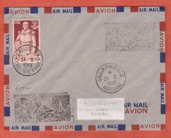 INDOCHINE PREMIER VOL LETTRE DE SAIGON DE 1949 - Storia Postale