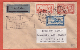 INDOCHINE LETTRE DE SAIGON DE 1948 POUR VENTIANE LAOS - Covers & Documents