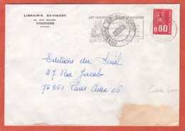 FRANCE GREVE POSTALE AVEC TYPE BEQUET SUR LETTRE DE SEDAN DE 1974 - Andere & Zonder Classificatie