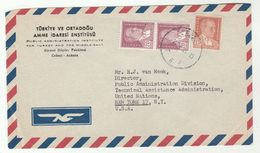 1955 TURKEY Public Admin Inst To UN DIRECTOR PUBLIC ADMIN United Nations Usa Airmail COVER  Stamps - Cartas & Documentos