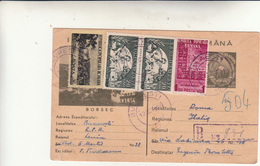 Bucarest To Italy Carte Intero Postale 1954 - Poststempel (Marcophilie)