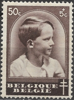 BELGIUM 1936 Anti-tuberculosis Fund - 50c.+5c Prince Baudouin MH - Sonstige & Ohne Zuordnung