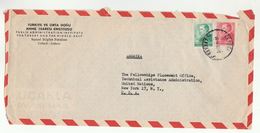 1950s TURKEY Public Admin Inst To UNITED NATIONS USA Airmail COVER  Stamps Un - Briefe U. Dokumente