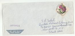 BURUNDI Airmail To UN NY USA COVER Franked FLOWER Stamps  United Nations Flowers - Usati