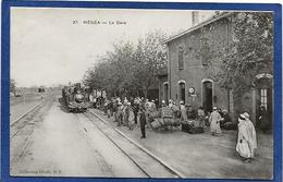 CPA Algérie Médéa Gare Chemin De Fer Train Circulé - Medea